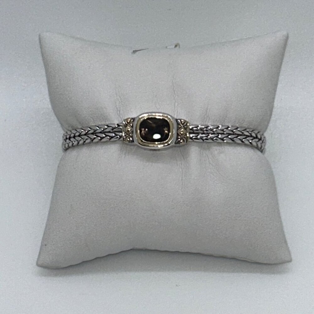 John Medeiros 2-Strand Bracelet Rhodium-Plated Bracelet Champagne Crystal - Picture 4 of 15